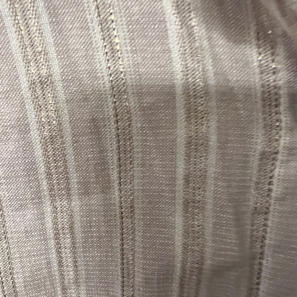 Jones & Co. Classic Cream gold Striped Button-Down Shirt large woman’s - Picture 3 of 4